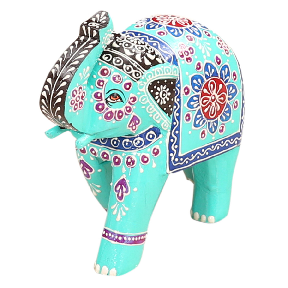 Deko-Elefant Laksha 19 cm – Handbemalte Figur aus Holz