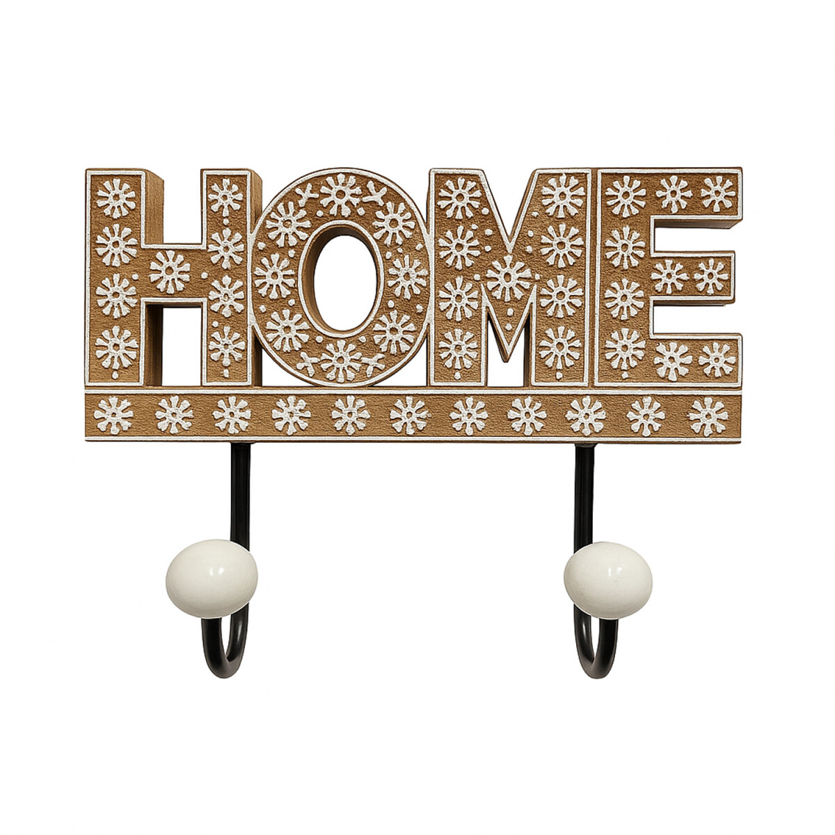 Wandhaken HOME aus Holz & Keramikknöpfen | Flur Dek