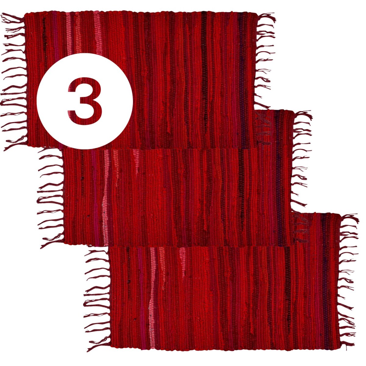 3er Set Callum Rot Teppich 90×50cm box