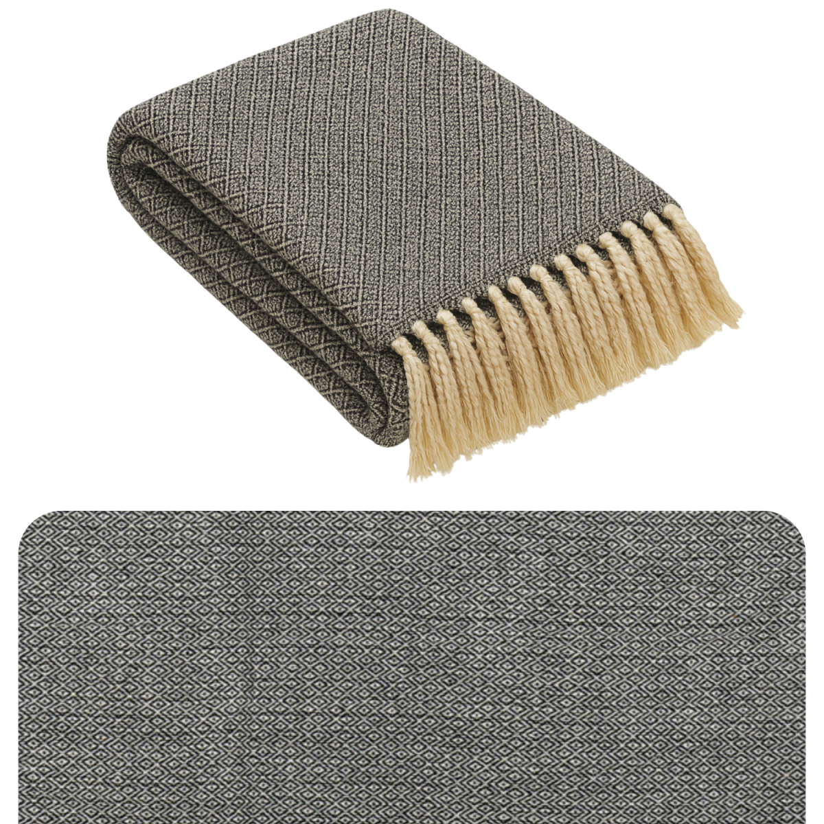 Calix Tagesdecke Decke Dunkelgrau 125x15 box