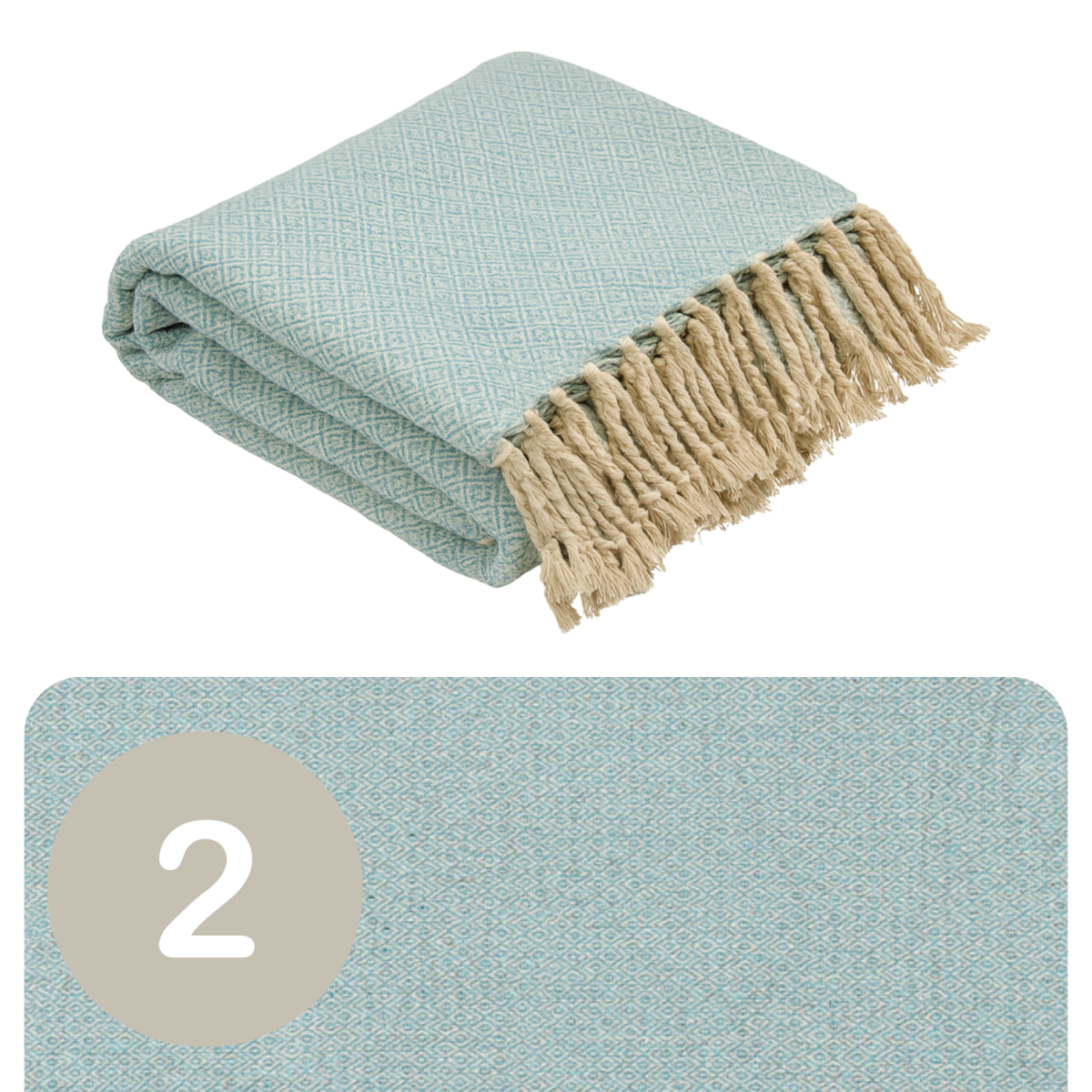 2er Set Calix Tagesdecke Decke Blau 125x box