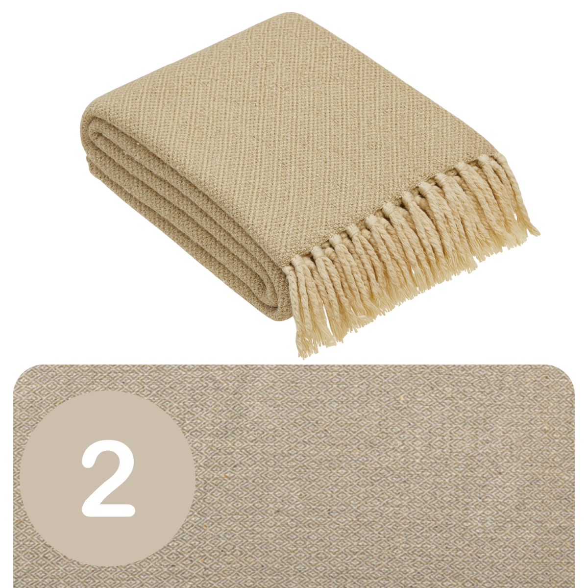 2er Set Calix Tagesdecke Decke Beige 125 box