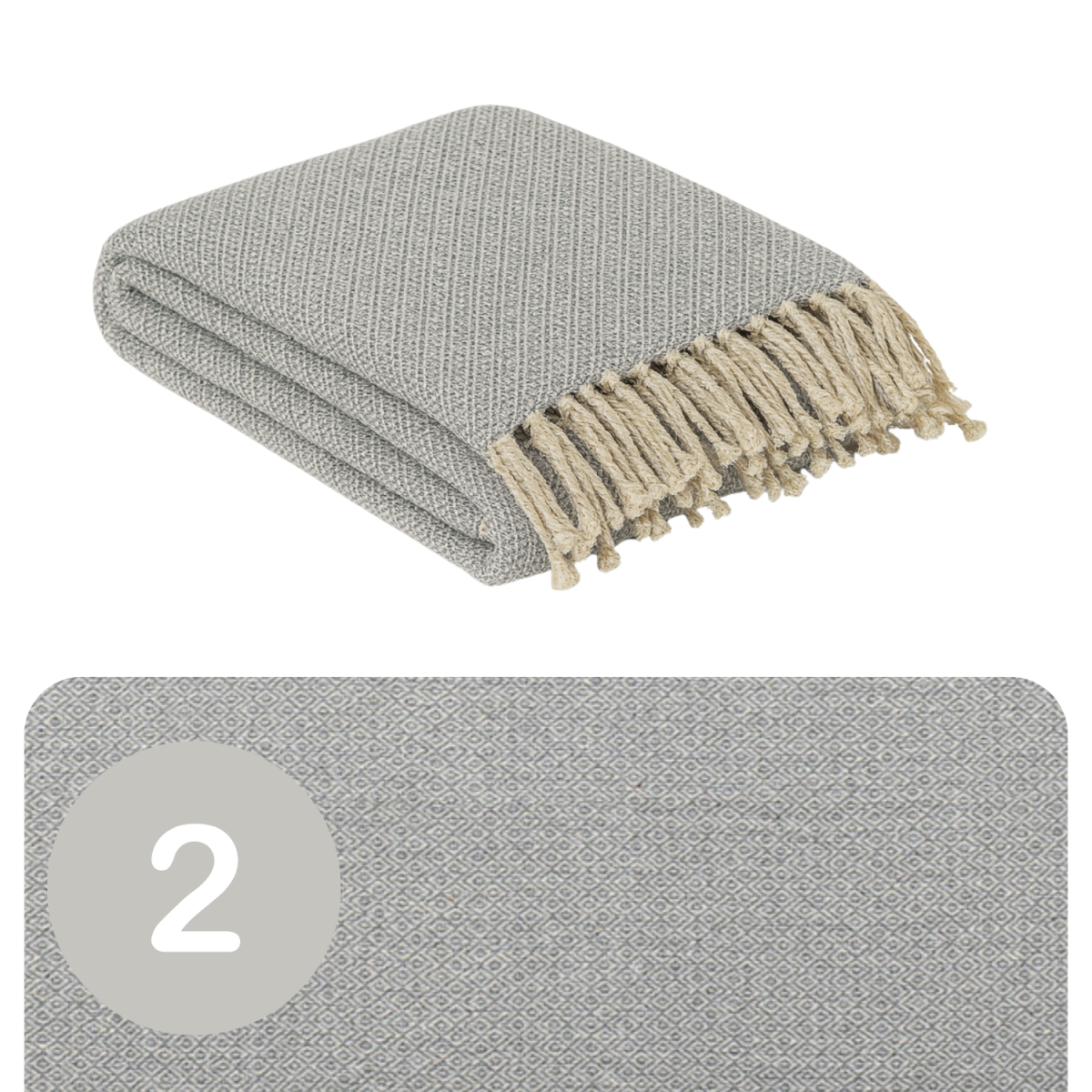 2er Set Calix Tagesdecke Decke Grau 125x box