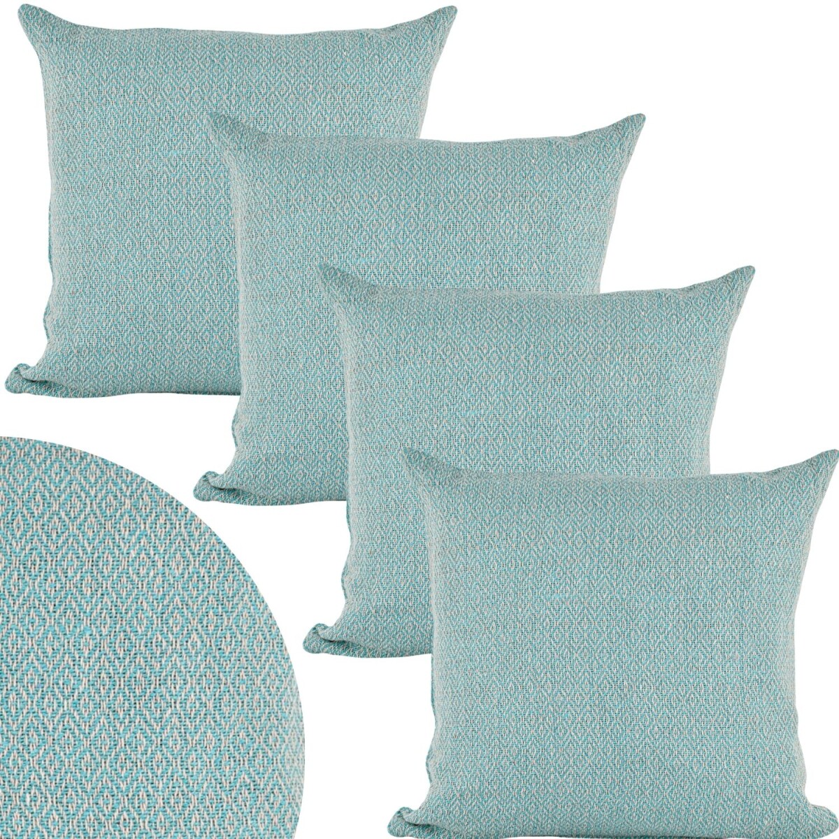 4er Set Kissenbezüge Calix Blau 40cm aus Baumwolle | Bo