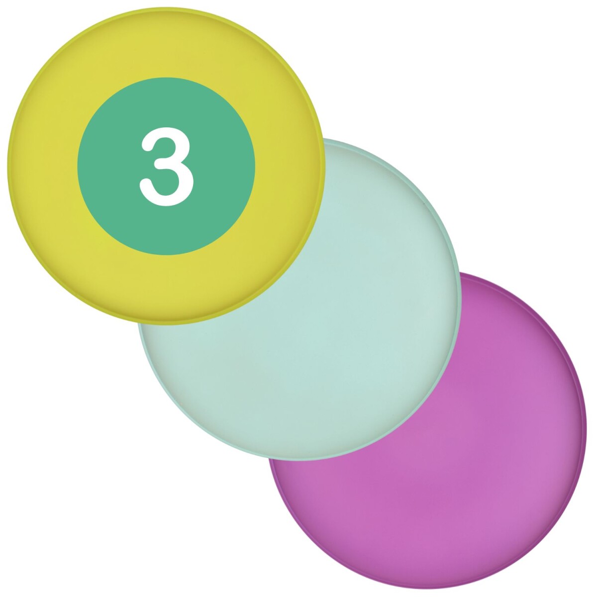 3er Set Callie Regenbogen Tablett rund 2 box