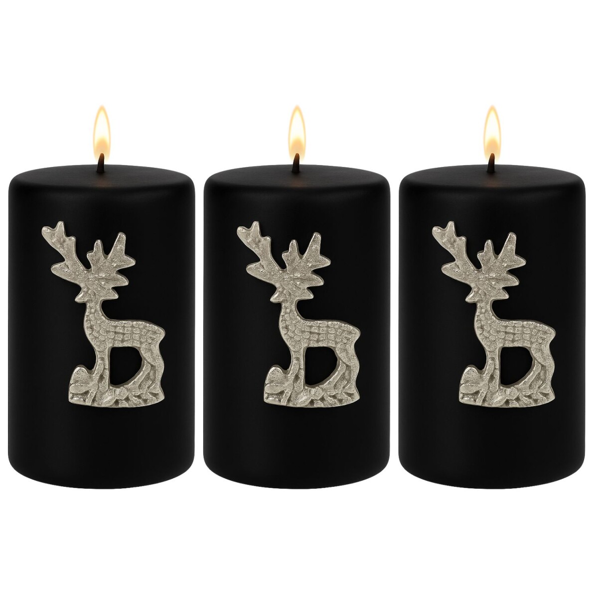 3er Set Kerzenpin Caloge F 6cm Silber |  box