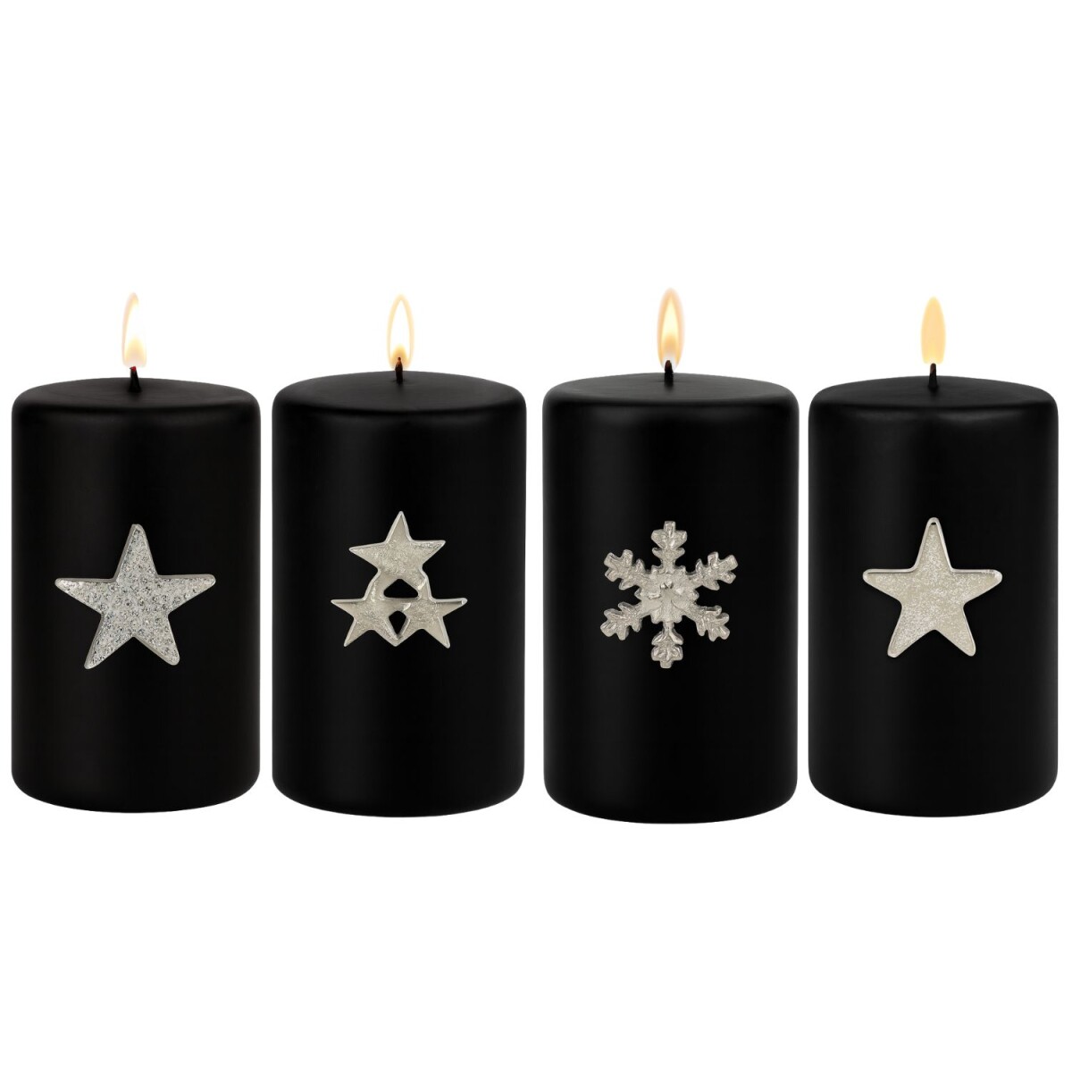 4er Set Kerzenpin Caloge GJKE 6cm Silber box