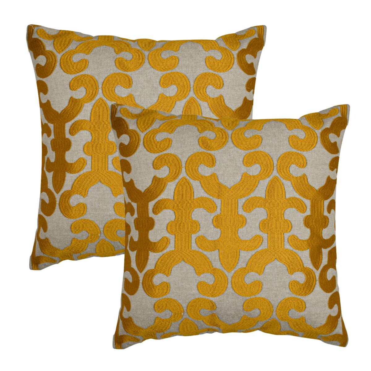 2er Set Kissenbezug Handgefertigt Kayon Gold 40x40cm | Boho 