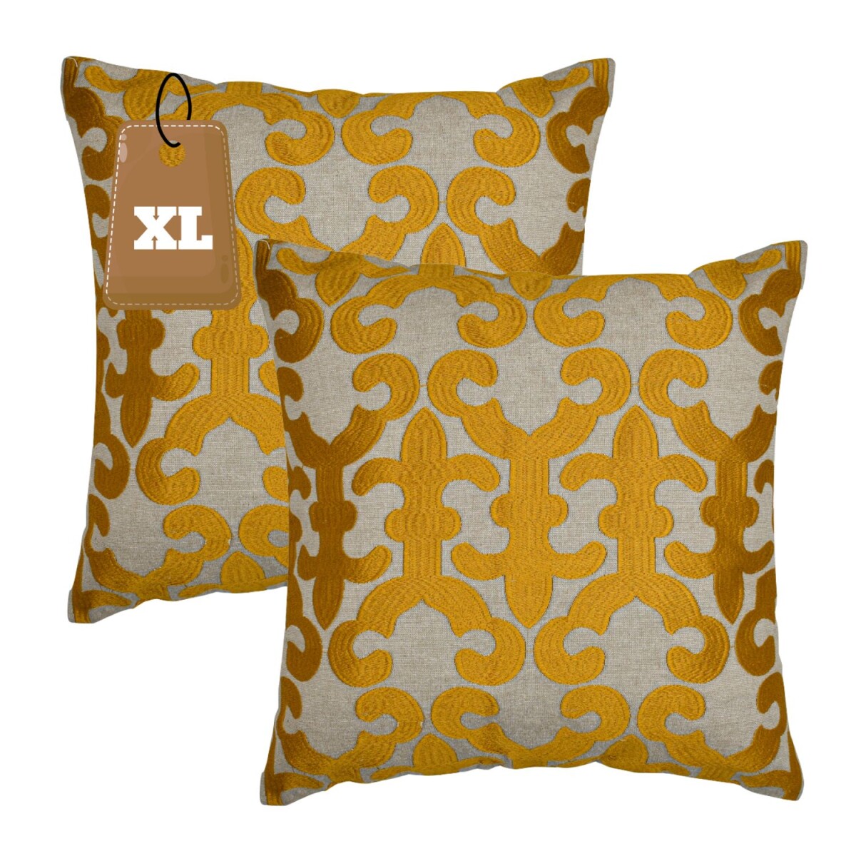 2er Set Kissenbezug Handgefertigt Kayon Gold 50x50cm | Boho 