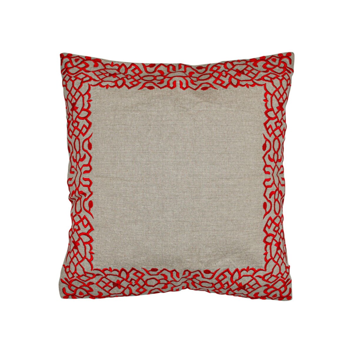 Handgefertigter Kissenbezug Frisia Rot 40x40cm | Boho Vintag