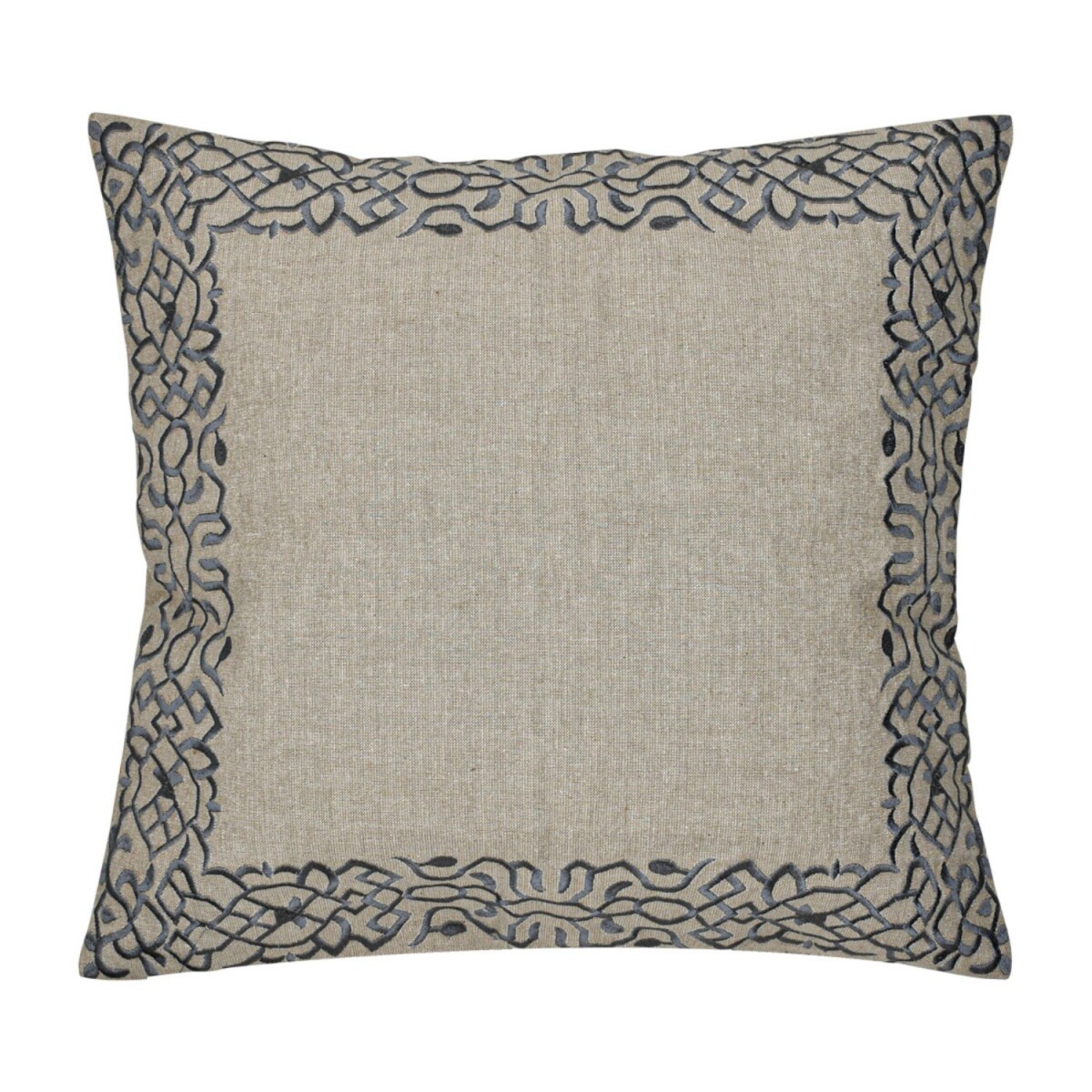 Handgefertigter Kissenbezug Frisia Grau 50x50cm | Boho Vinta