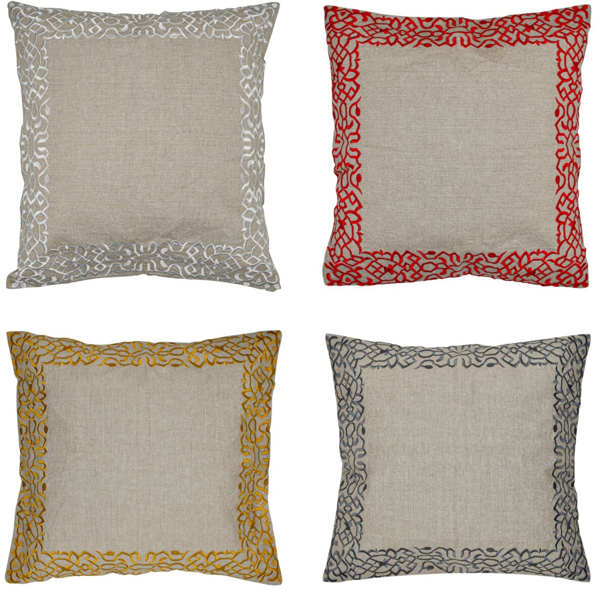4er Set Kissenbezug Handgefertigt Frisia Bunt 40x40cm | Boho