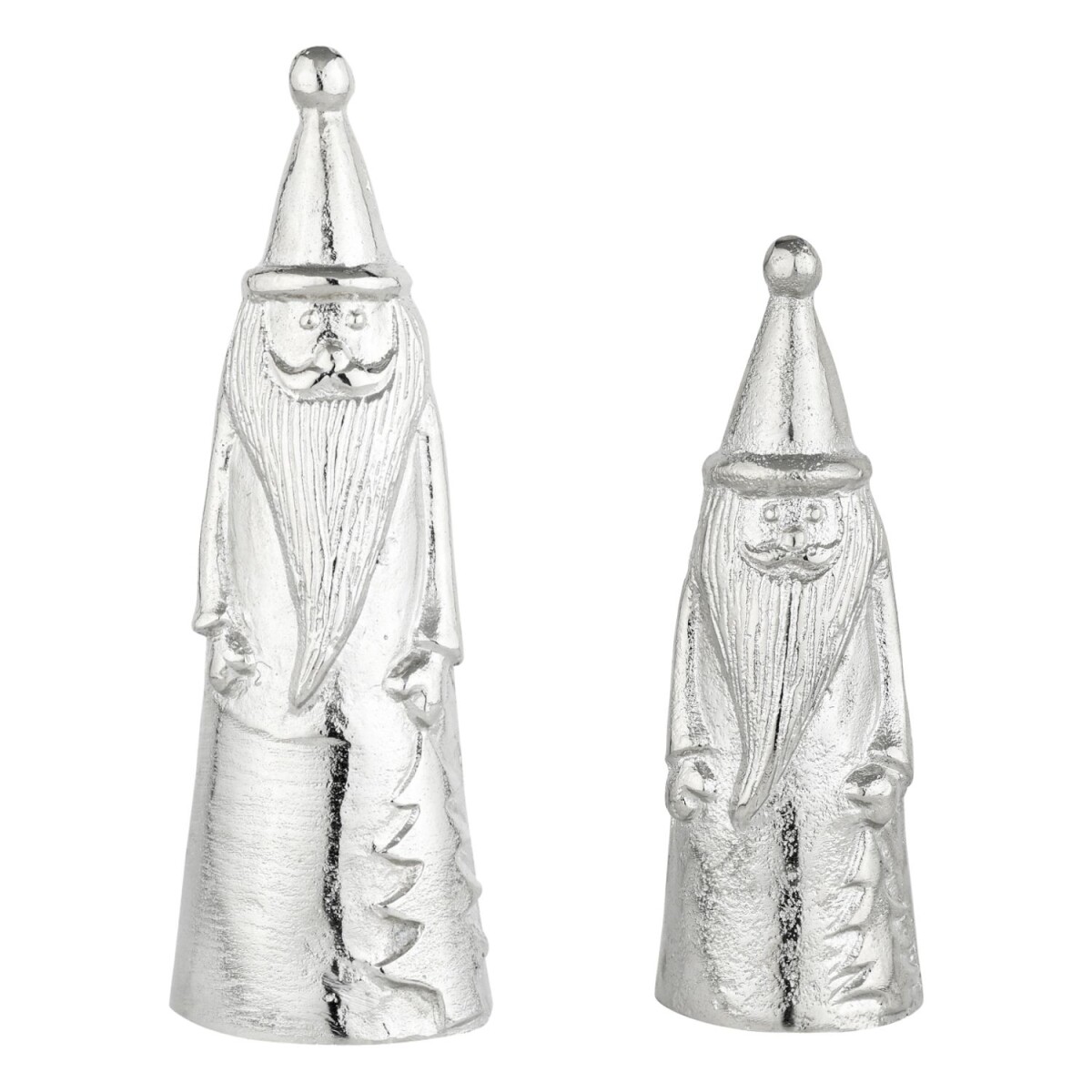 Dekofiguren Santa Silber 2er Set Aluminium Weihnachtsmann 27