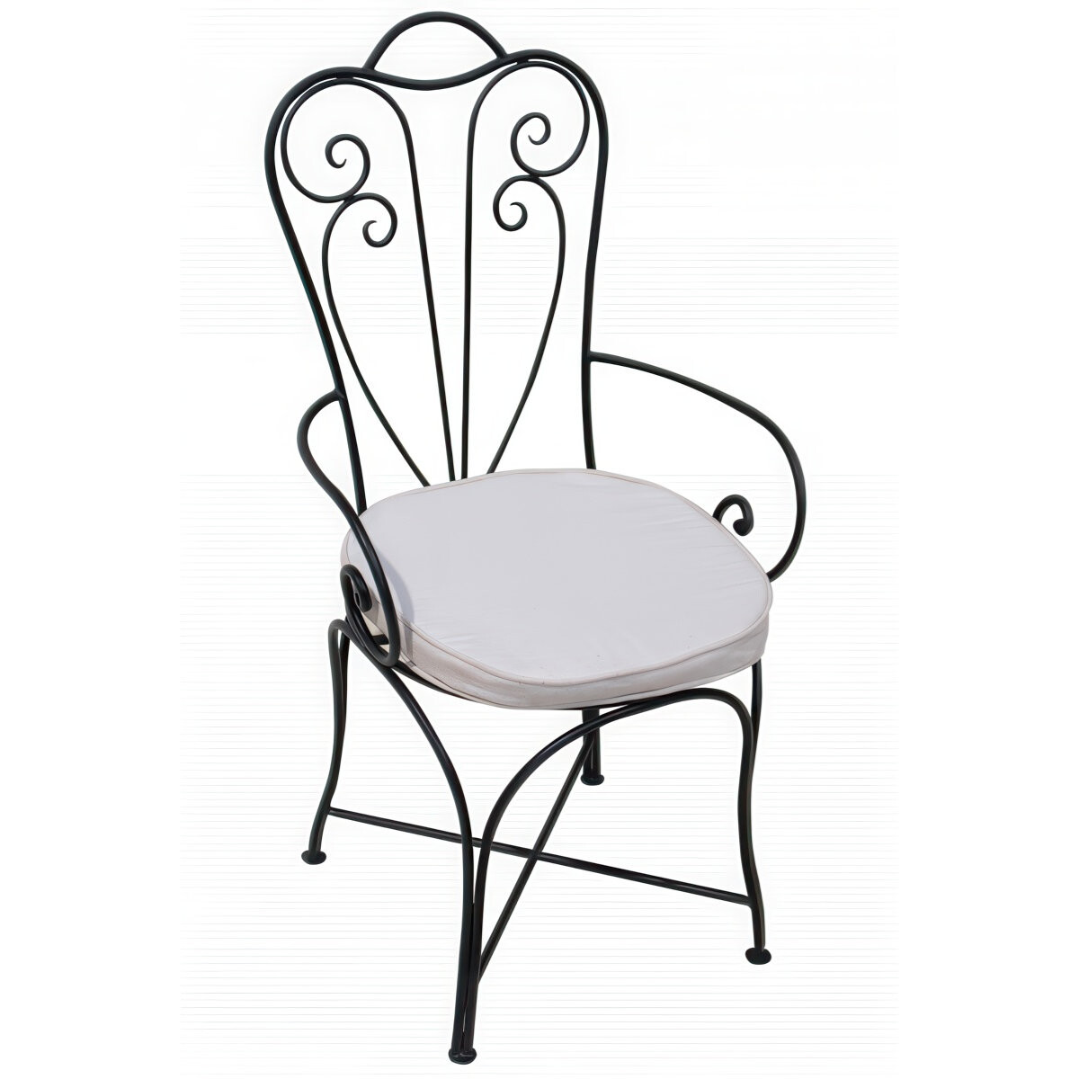 Mediterraner Gartenstuhl Marbella Stuhl aus Eisen in Schwarz
