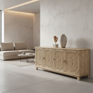 Sideboard Thambi aus Massivholz handgeschnitzt...