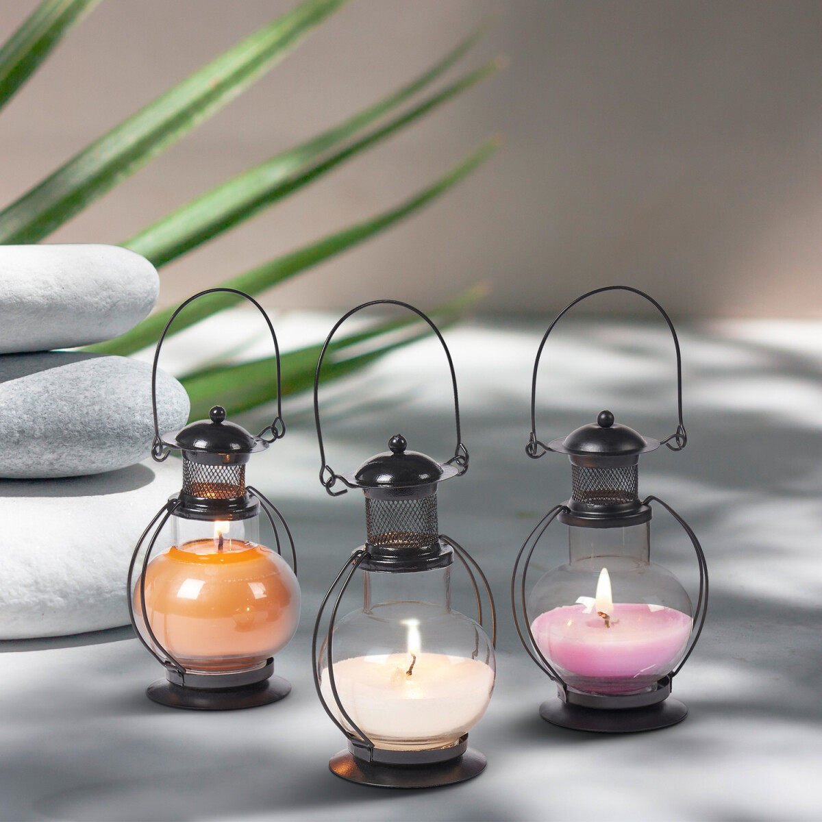 3er Set Duftkerze in Mini Laterne als Ti box