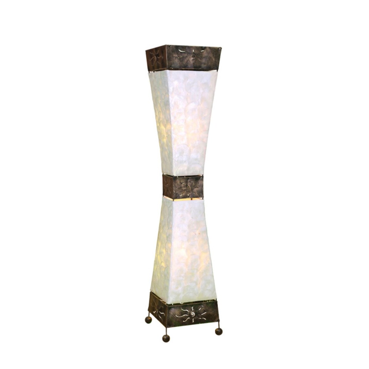 Stehlampe Adrian 100cm Capiz Muschel Met box