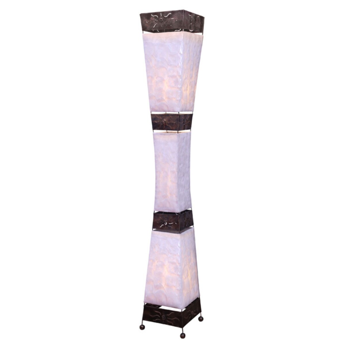 Stehlampe Adrian 150cm Capiz Muschel Met box