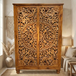 Highboard Rashmi 170cm Massivholz Vintage Boho Handarbeit