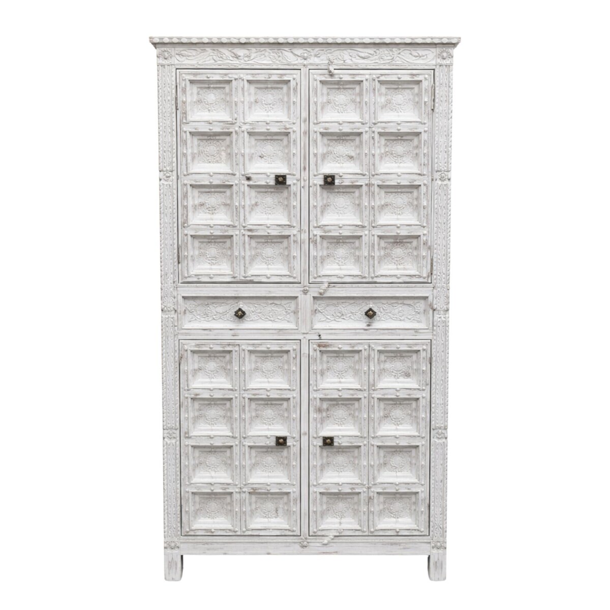 Highboard Rahu 192cm Massivholz Vintage Boho Handarbeit