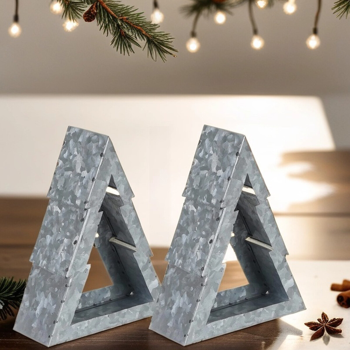 2er SET Teelichthalter Christbaum 20cm S box