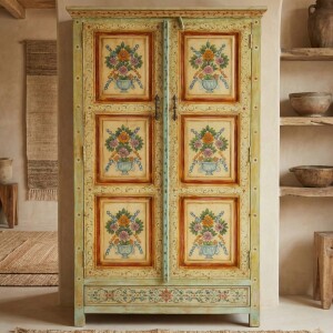 Handgefertigtes Highboard Ritika Massivholz Boho Vintage