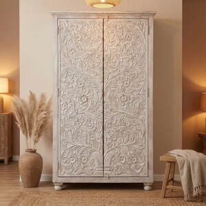 Handgefertigtes Highboard Ramzo Massivholz Boho Vintage