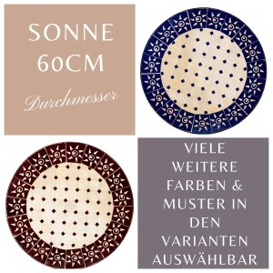 Marokkanischer Mosaiktisch Sonne Ø60 cm | Handarbeit