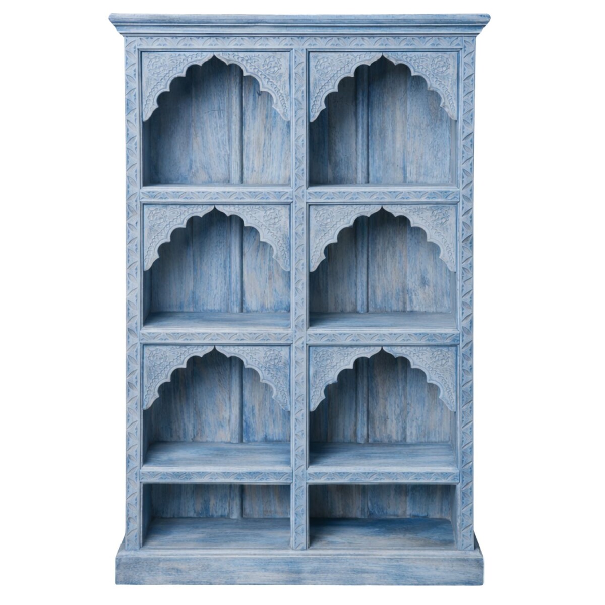 Bücherregal Rinara blau 160cm Massivholz Boho