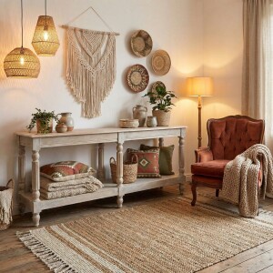Anrichte William weiss 180cm Massivholz Colonial