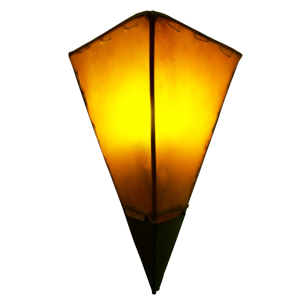 Mediterrane Wandlampe Marwa Lampe aus Ziegenleder in Orange 