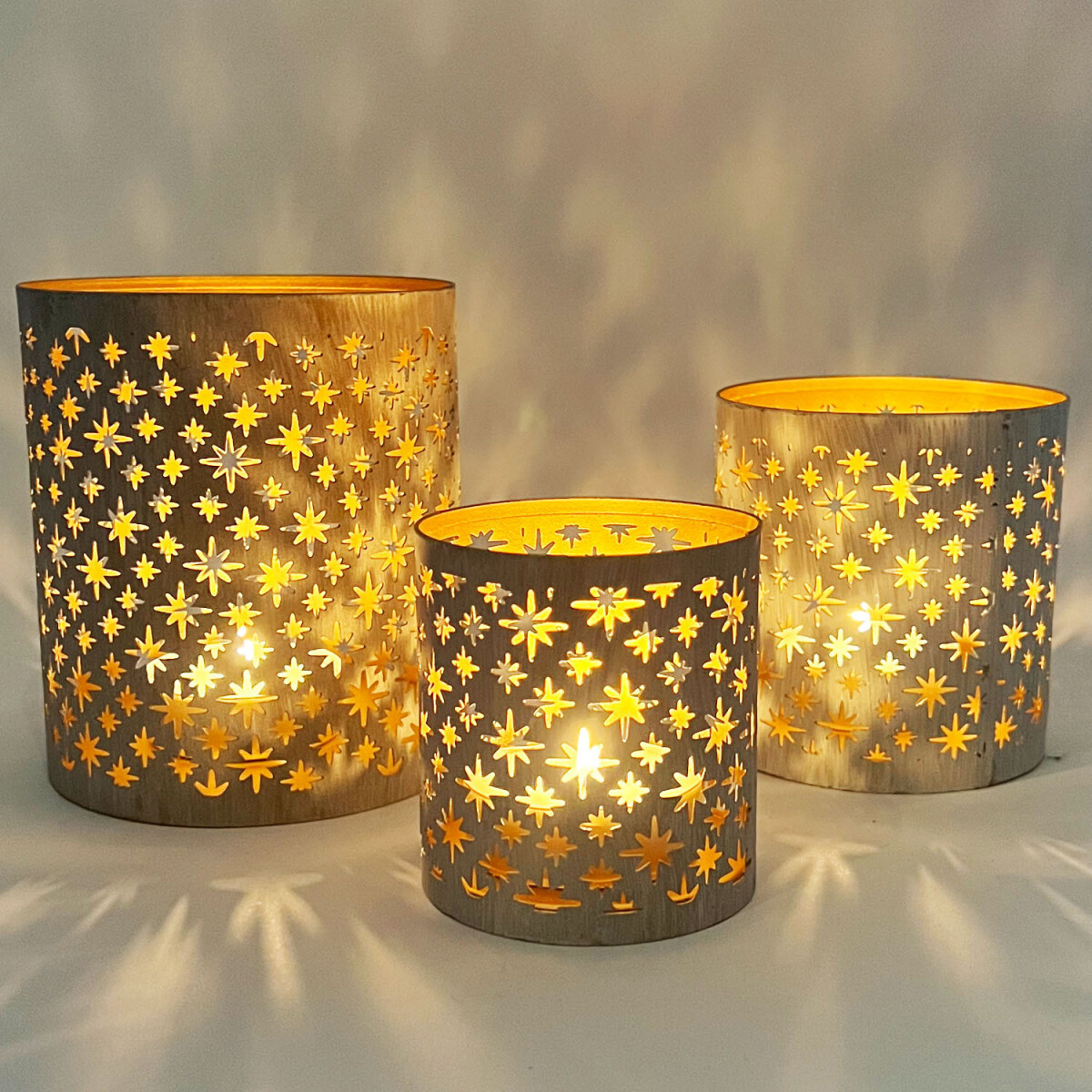 3er Set Orientalisches Garten Windlicht  box