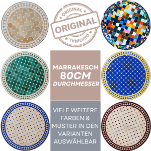 Marokkanischer Mosaiktisch Marrakesch 80cm | Handarbeit