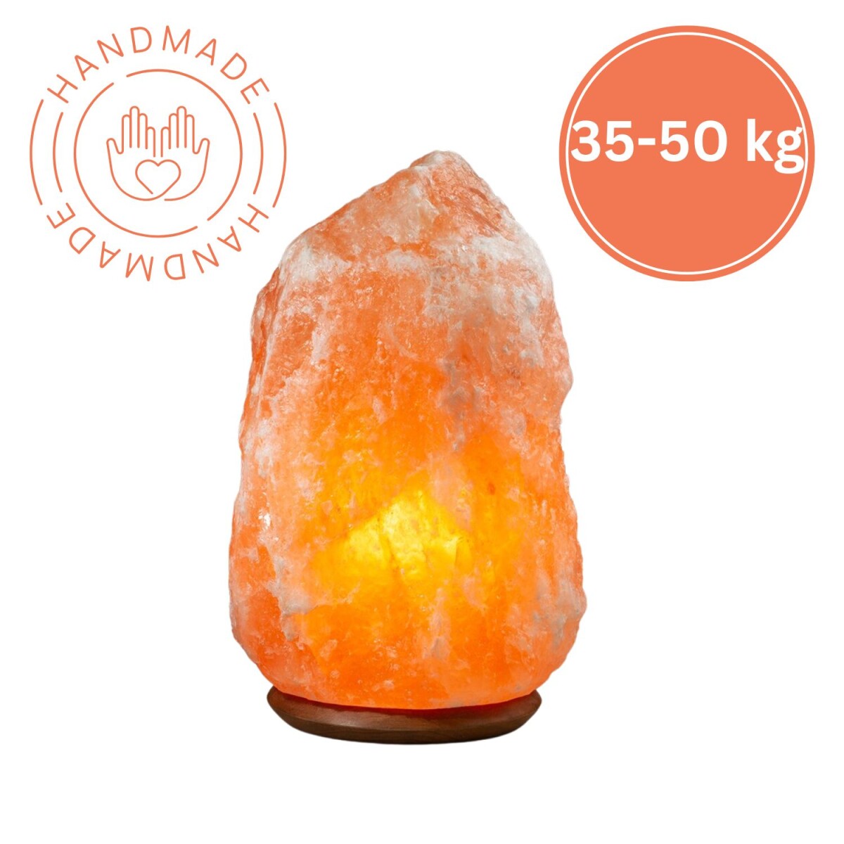 Beleuchteter Salzkristall ROCK 35-50kg S box