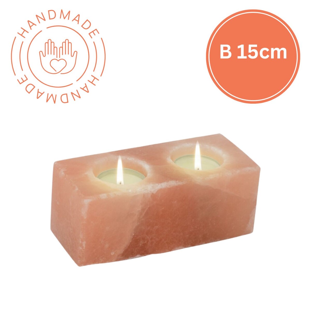 Salzkristall Teelichthalter TWIN CUBE |  box