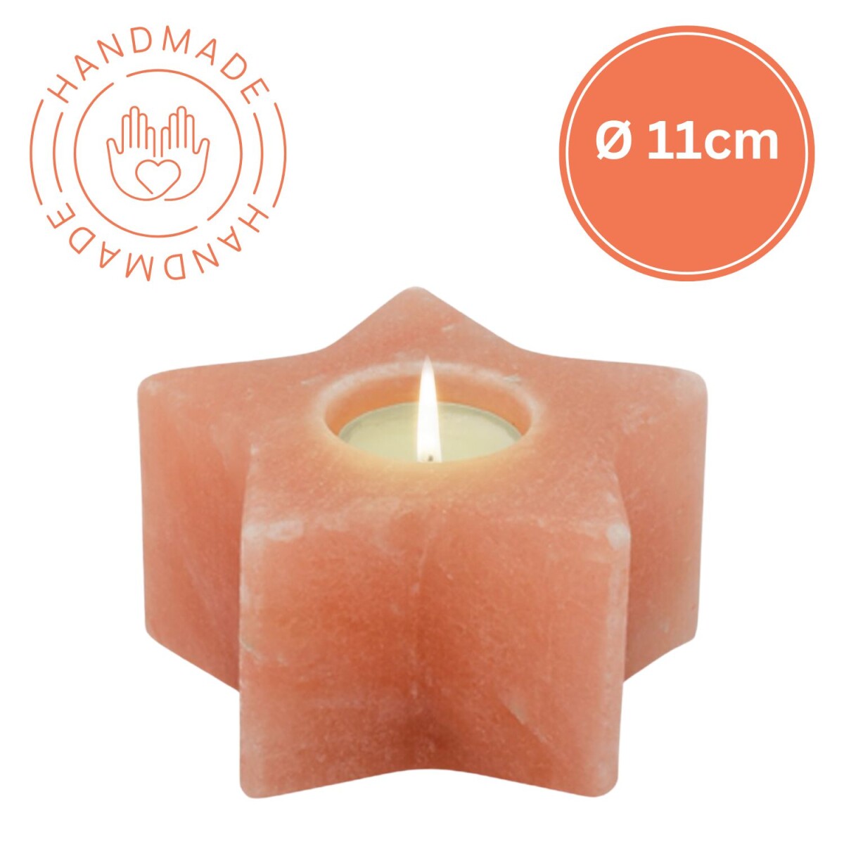 Salzkristall Teelichthalter Stern | Hand box