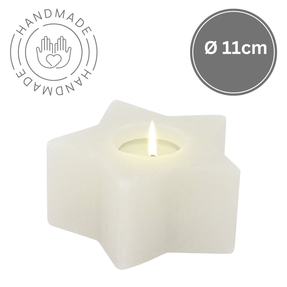 Salzkristall Teelichthalter Stern White  box