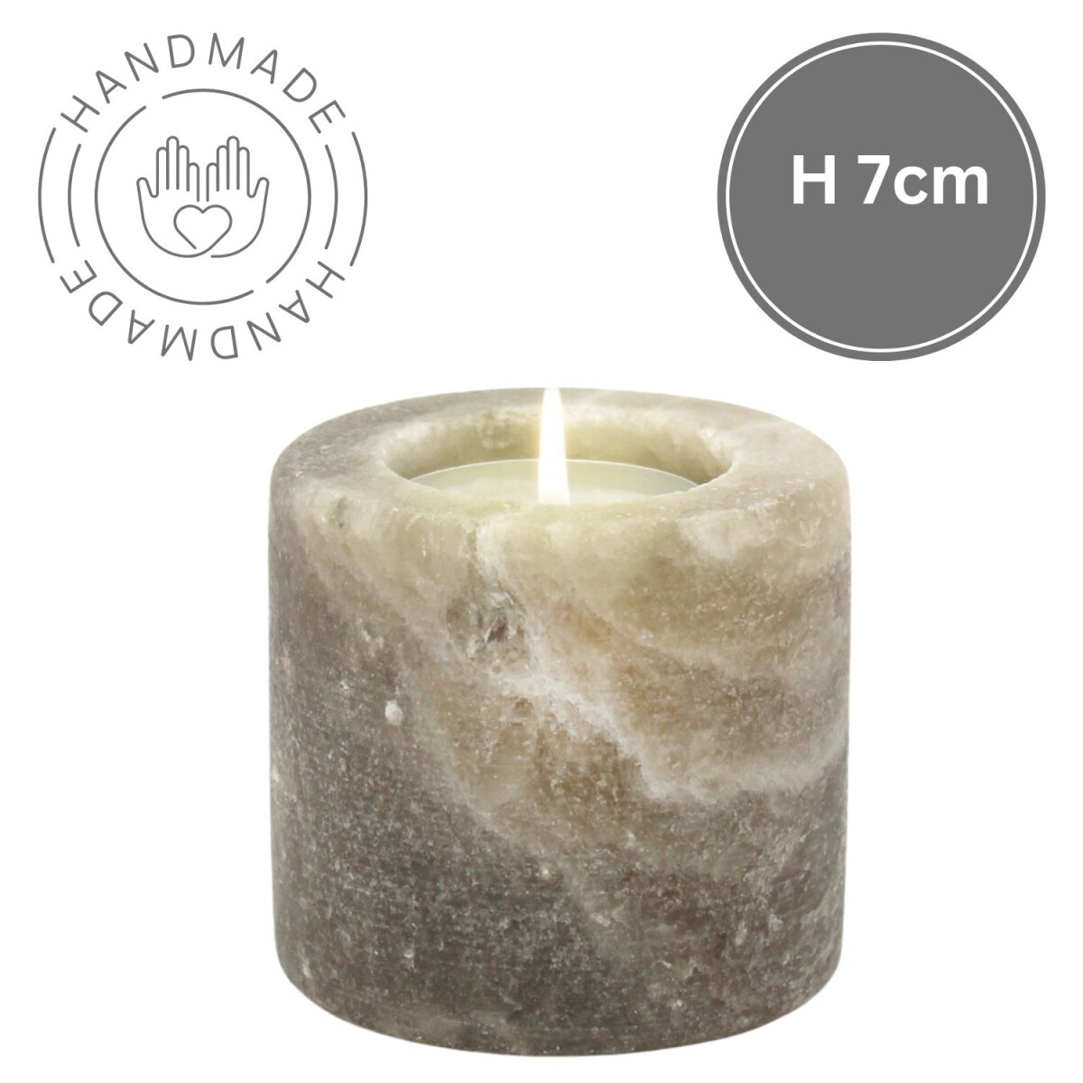 Salzkristall Teelichthalter Zylinder Gre box