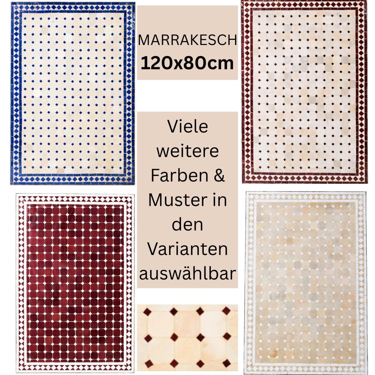 Marokkanischer Mosaiktisch Marrakesch 12 box