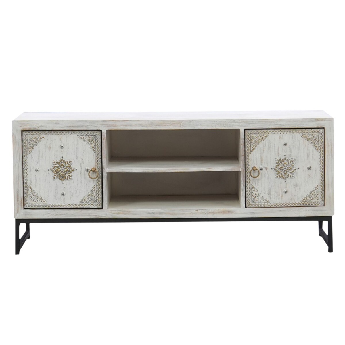 Lowboard Vaquin Massivholz TV M&ouml;bel Boho Ethno...