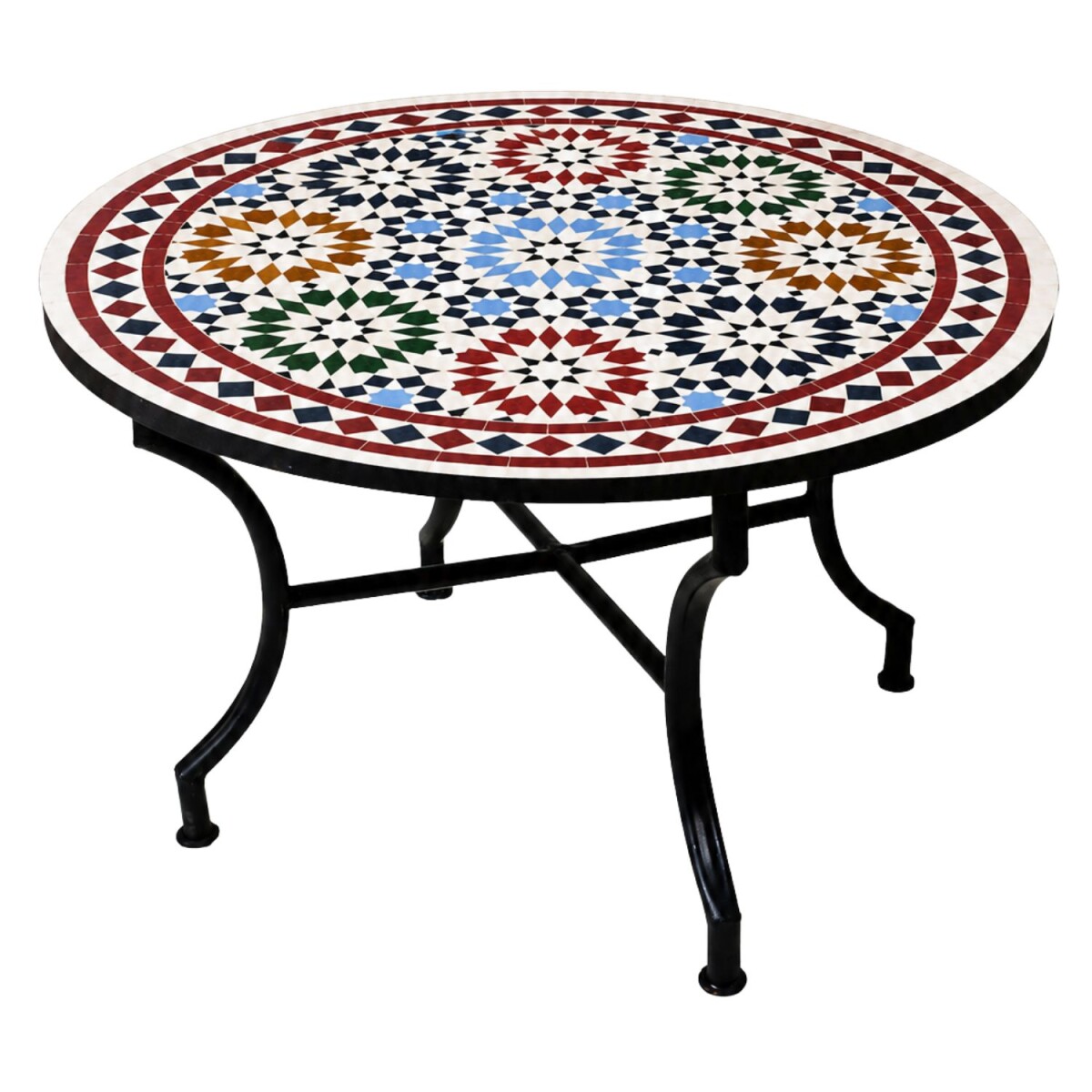 Mosaik Couchtisch Elmana Bunt Ø80cm H45cm klappbar Ma