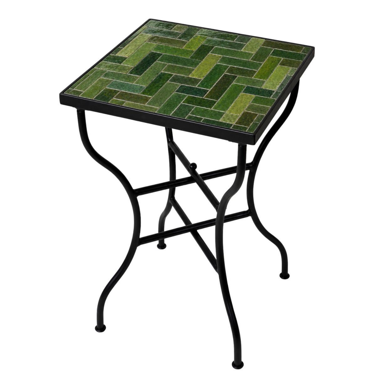 Marokkanischer Mosaiktisch Gordes grün eckig 50x50cm kl