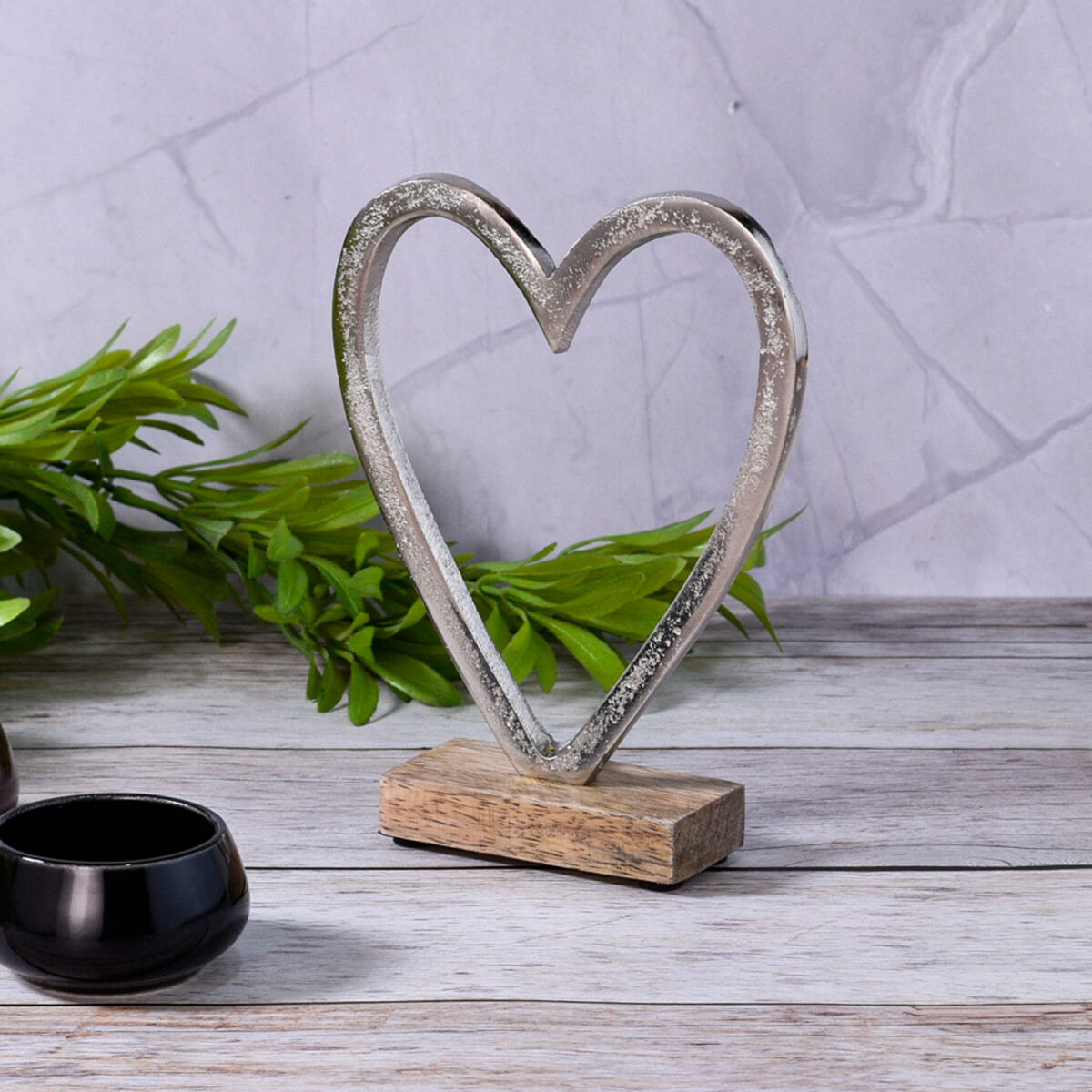 Herz Dekoaufsteller Dekoobjekt Silber Amour -13-