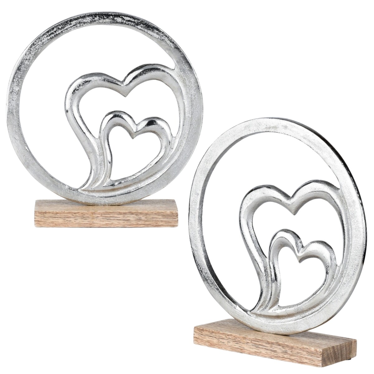 2er Set Love Dekoaufsteller Dekoobjekt Silber Amour -11-