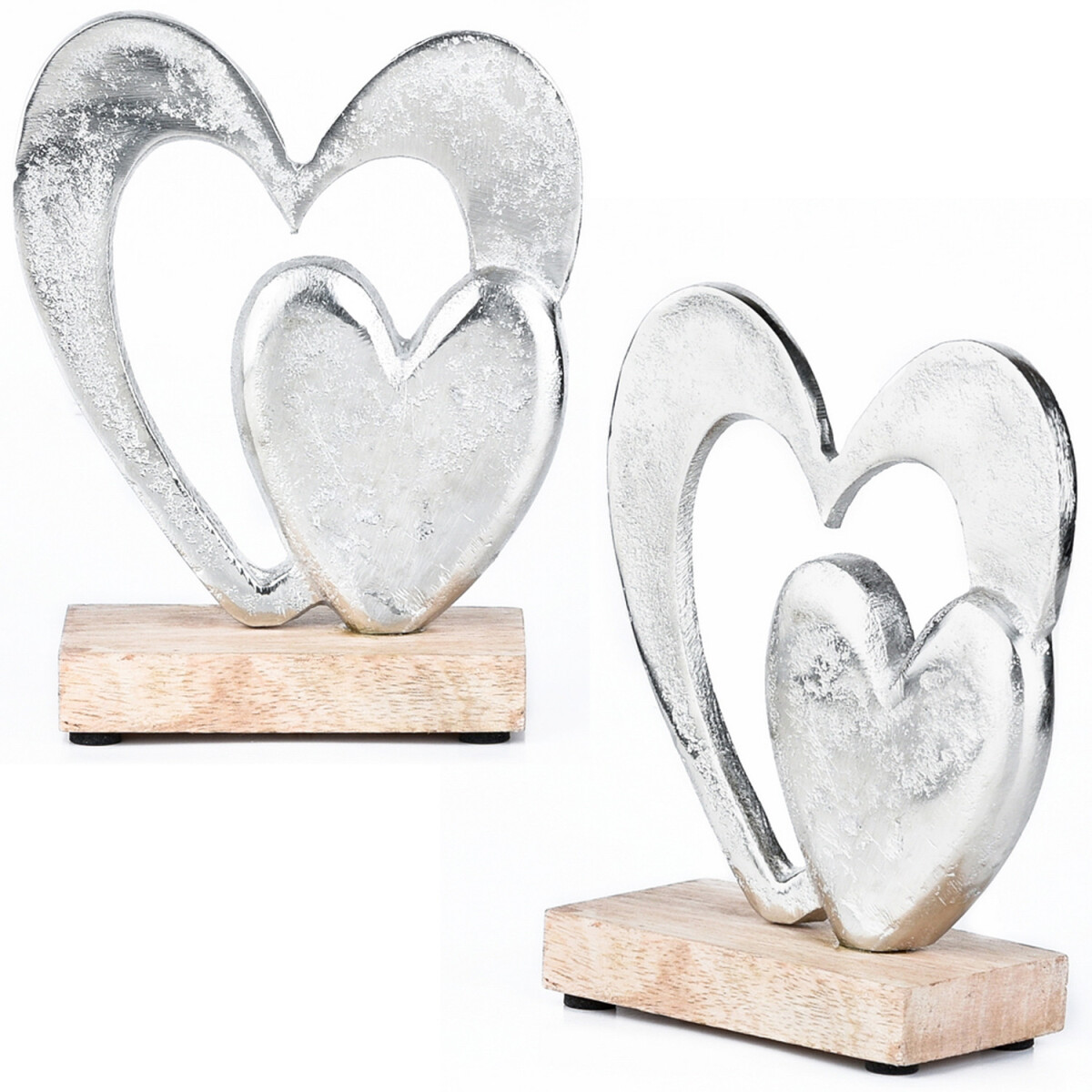 2er Set Love Dekoaufsteller Dekoobjekt Silber Amour -14-