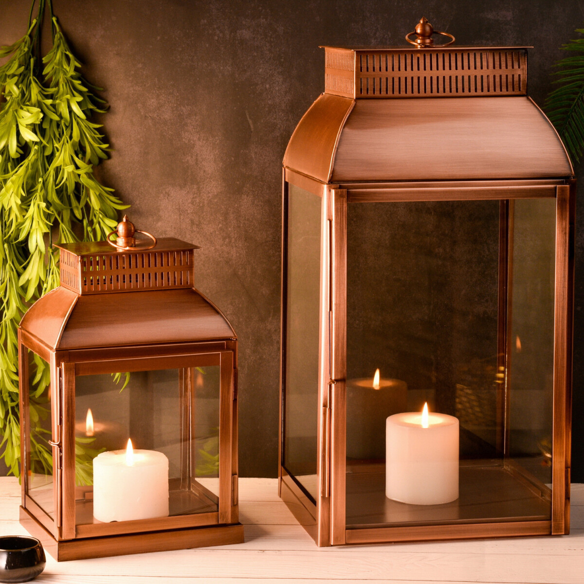 2er Set Vintage Balkong Garten Windlicht box