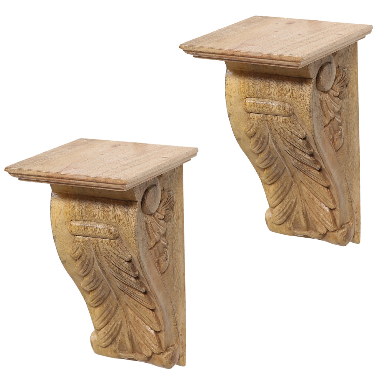 2er Set Wandablage Wandregal aus Massivholz Yuka