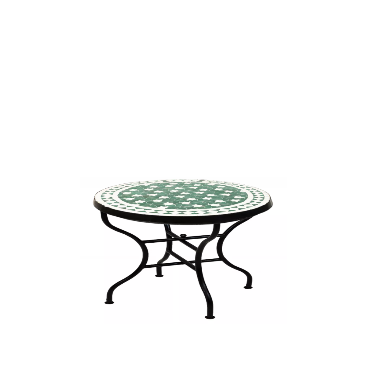 Marokkanischer Mosaiktisch Estrella Grün Weiss ø