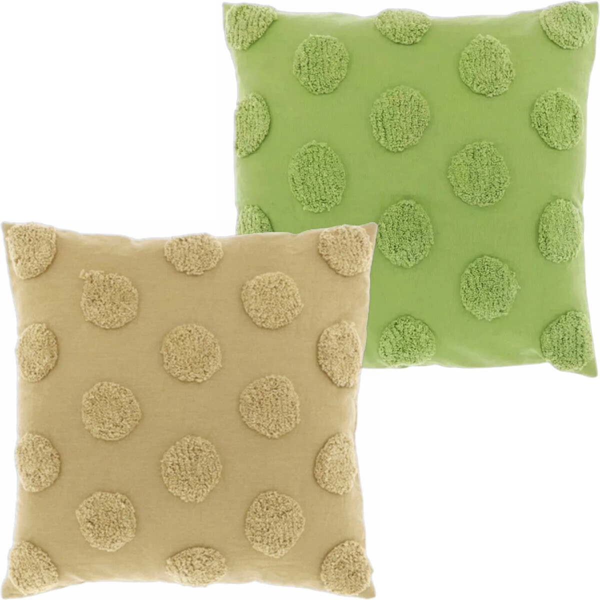 2er Set Boho Deko Kissen Couchkissen Giel Sand Hellgrün