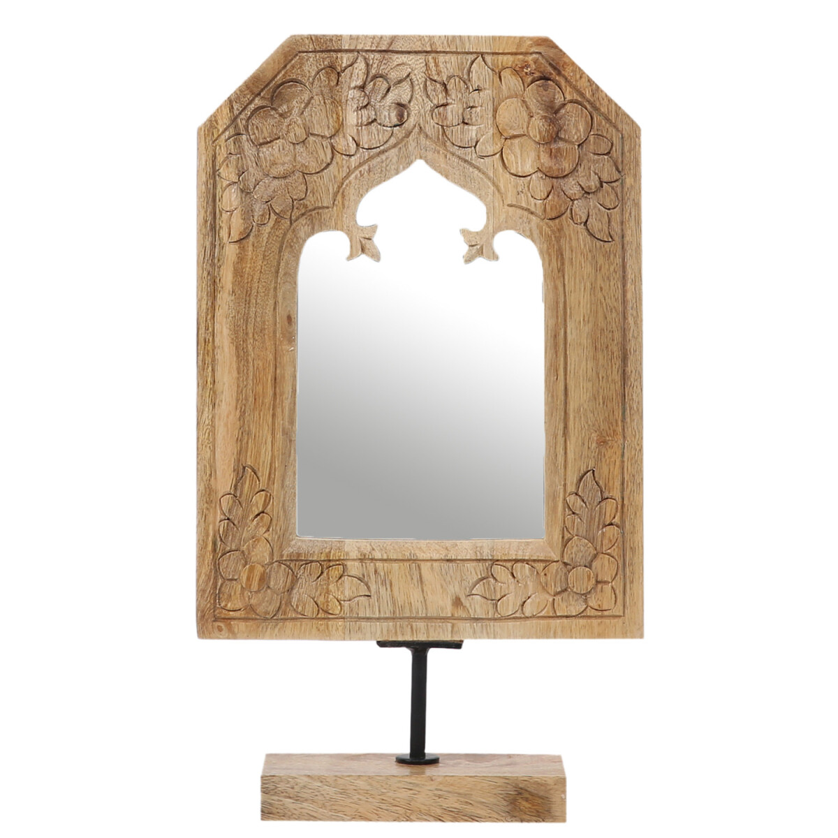 Boho Deko Schminkspiegel Standspiegel aus Holz Akaash -2-